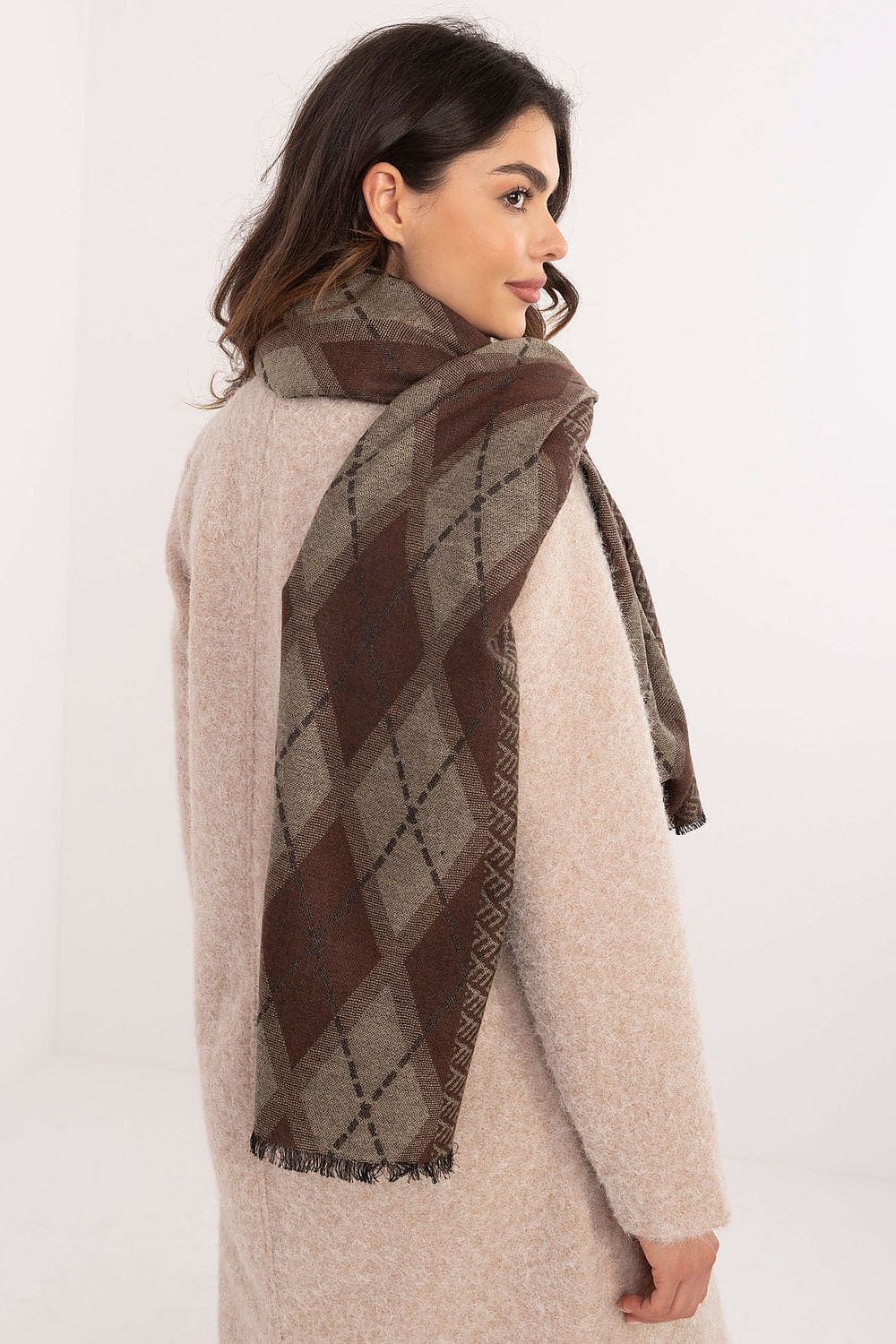 Women Geometric Scarf Viscose Large - ShalayeFashion