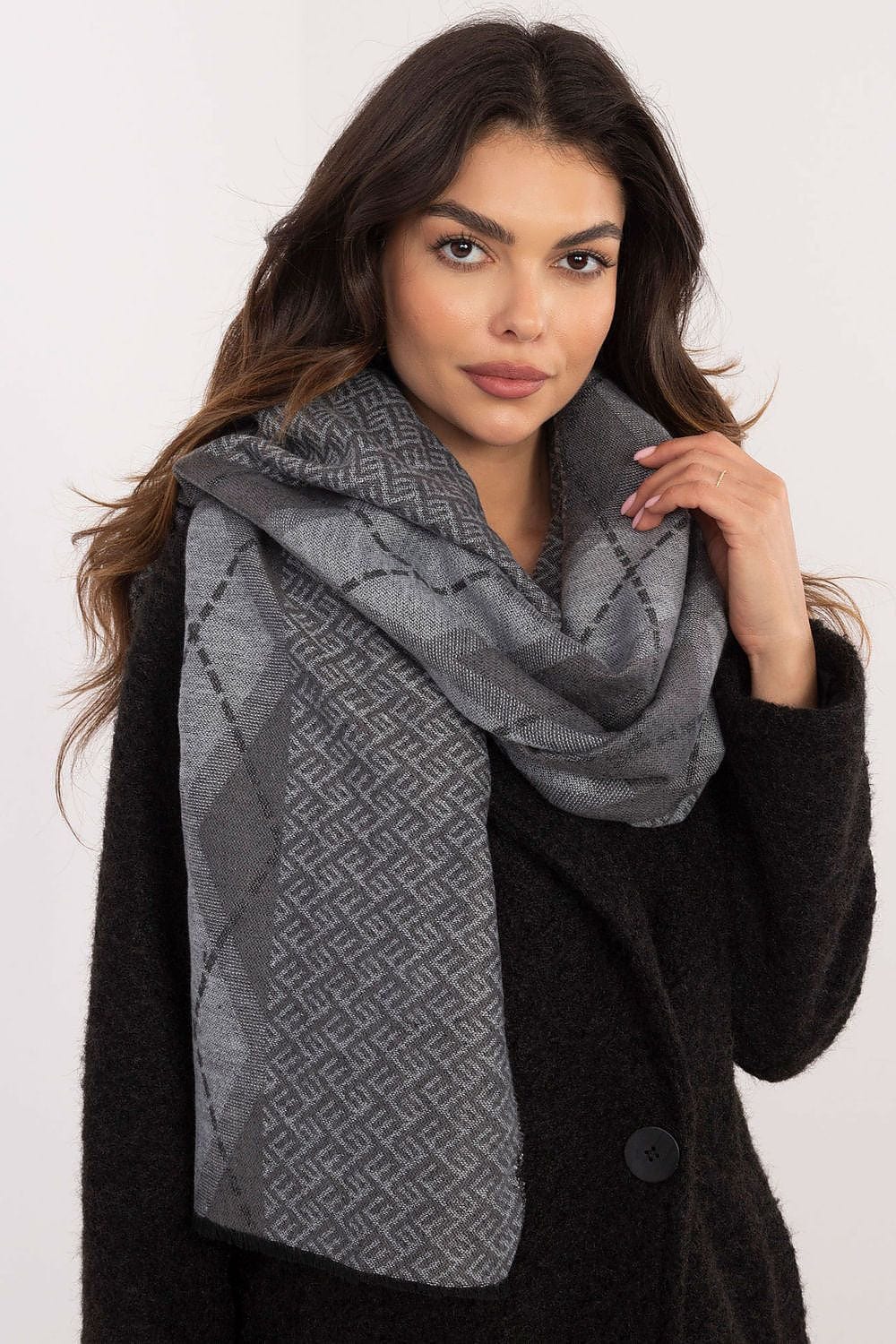 Women Geometric Scarf Viscose Large - ShalayeFashion
