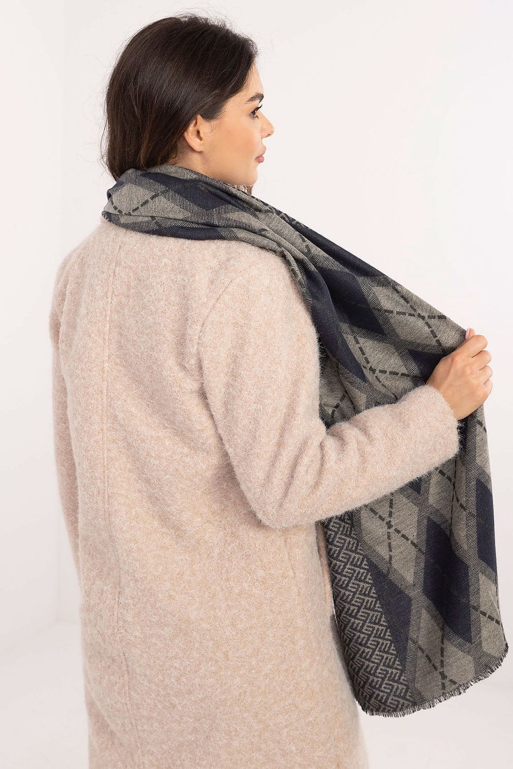 Women Geometric Scarf Viscose Large - ShalayeFashion