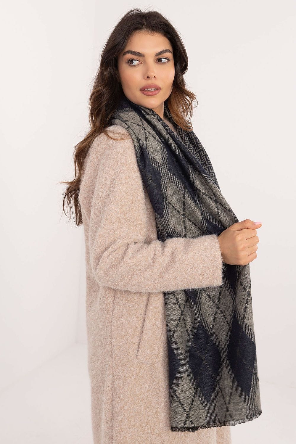 Women Geometric Scarf Viscose Large - ShalayeFashion