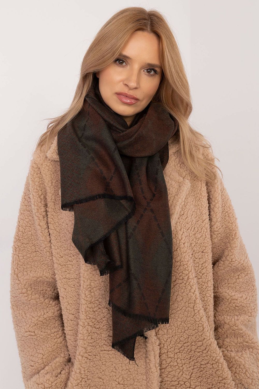 Women Geometric Scarf Viscose Large - ShalayeFashion