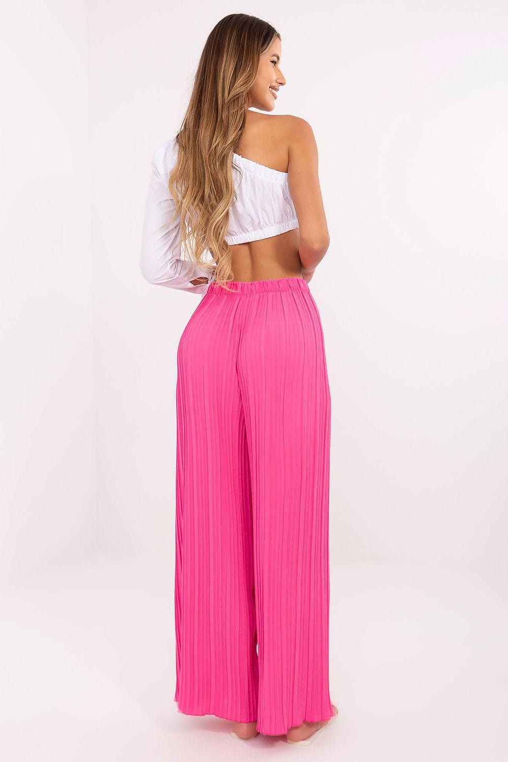 Women High Waist Pants Textured - ShalayeFashion