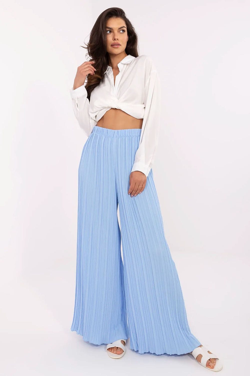 Women High Waist Pants Textured - ShalayeFashion