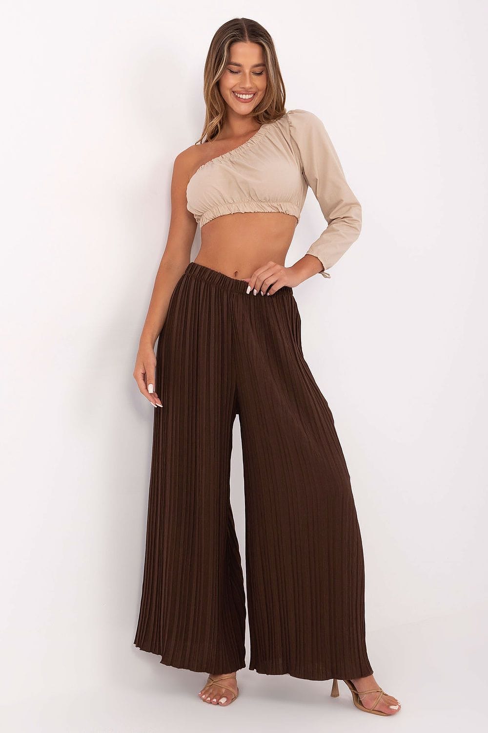 Women High Waist Pants Textured - ShalayeFashion