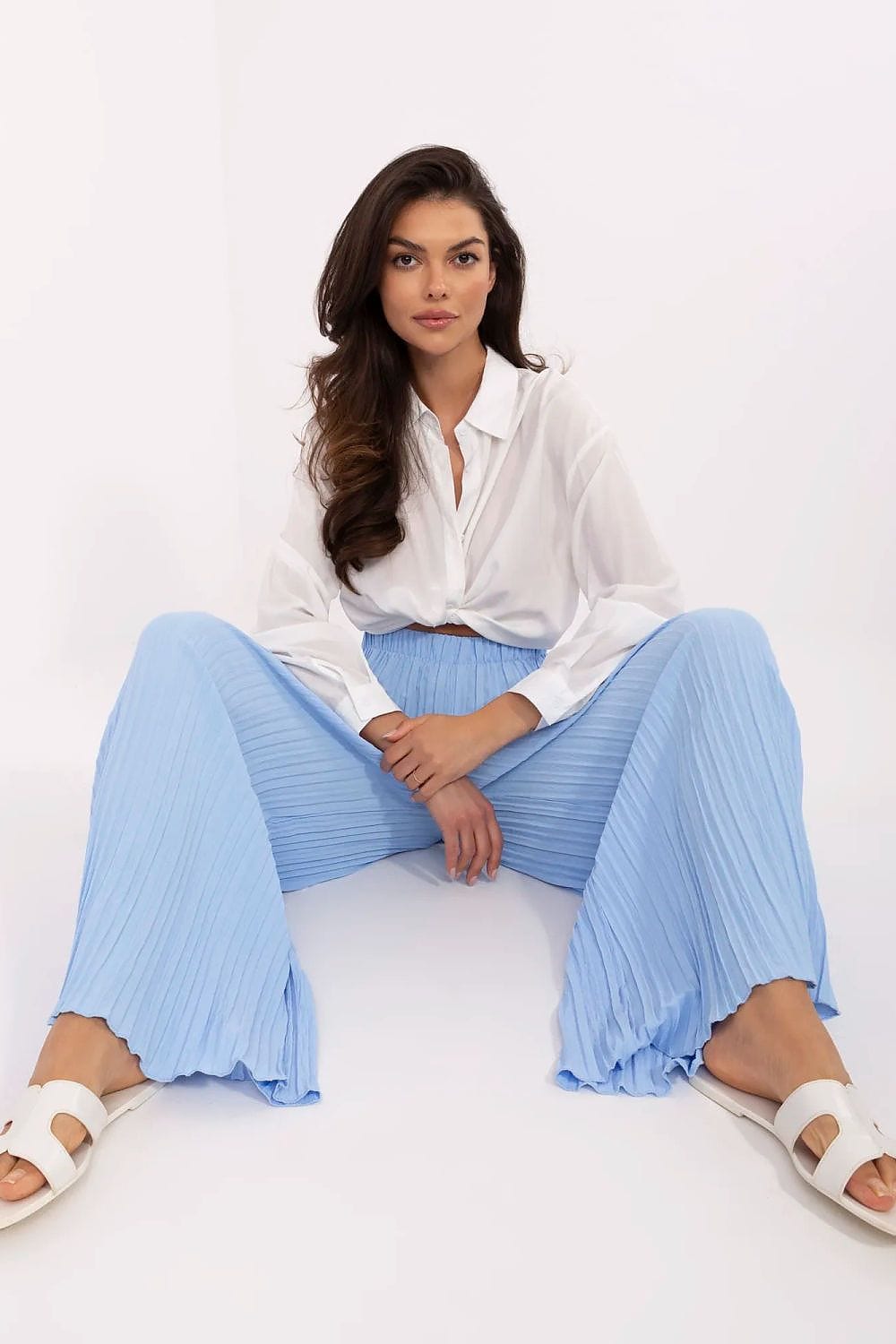 Women High Waist Pants Textured - ShalayeFashion