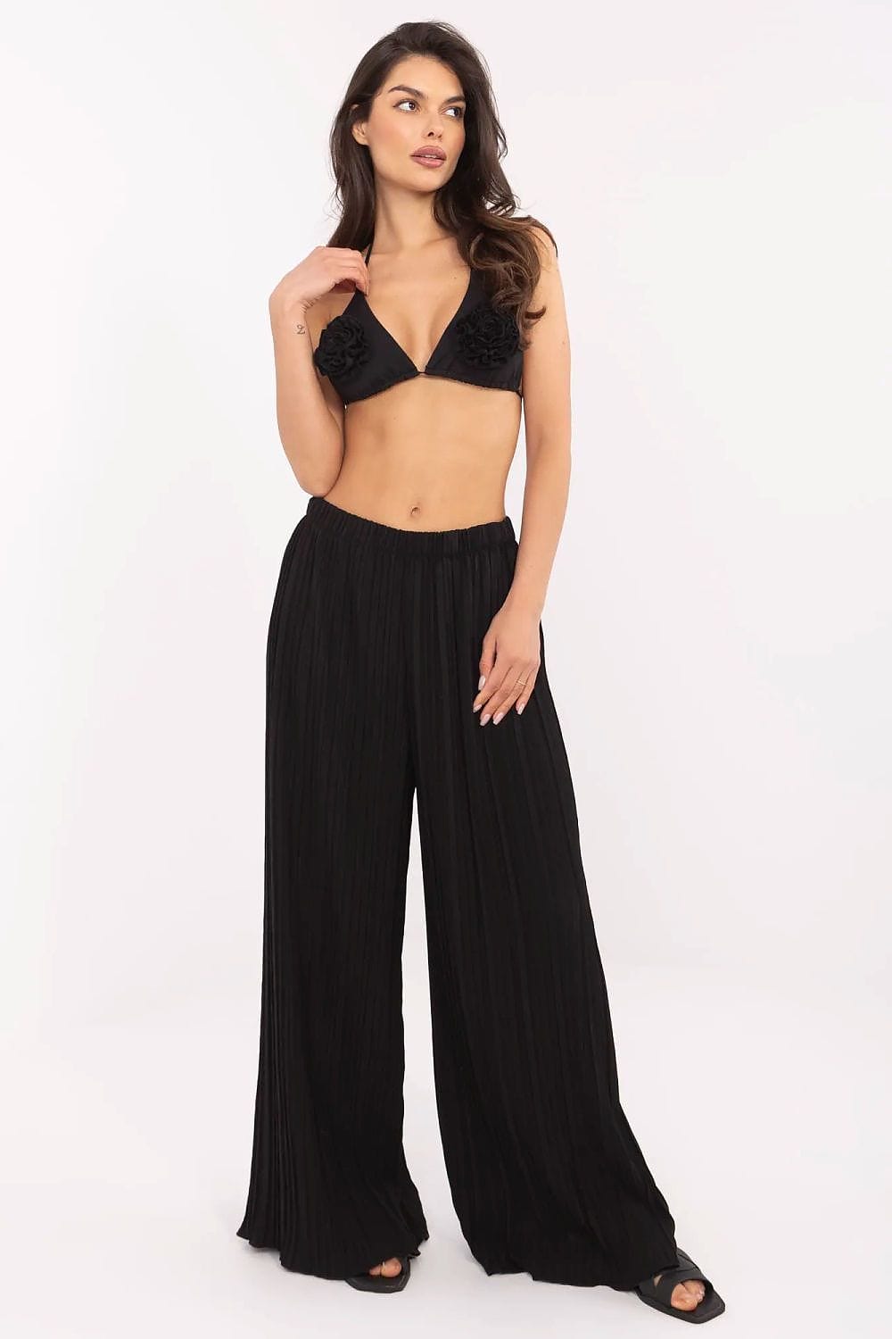 Women High Waist Pants Textured - ShalayeFashion