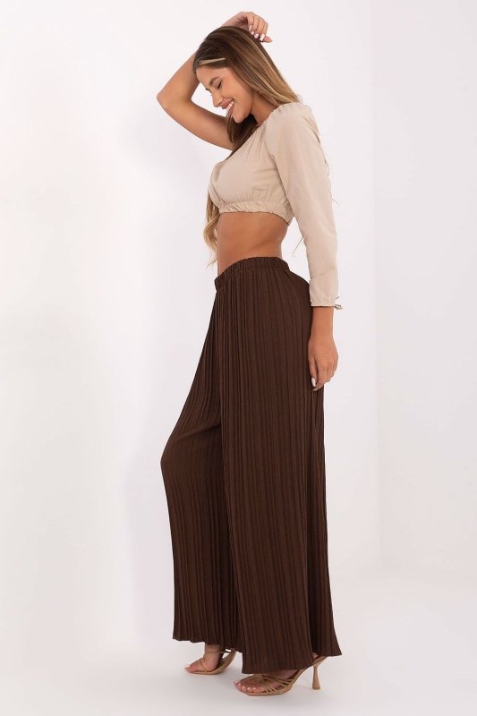 Women High Waist Pants Textured - ShalayeFashion