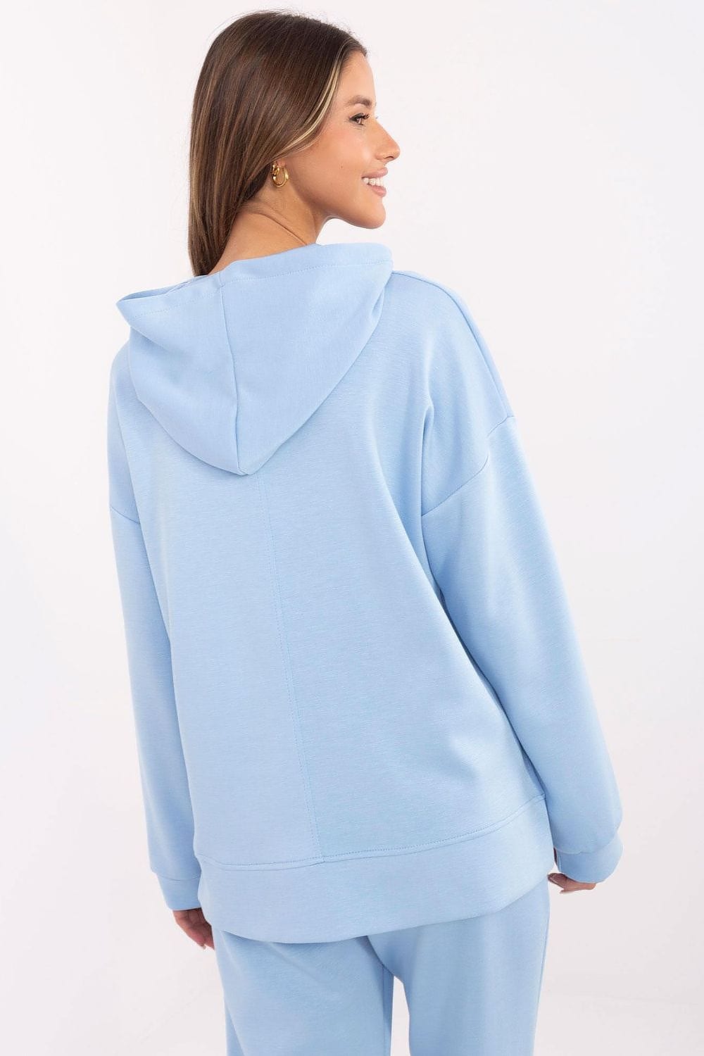 Women Hooded Blouse Side Slits Brooches - ShalayeFashion