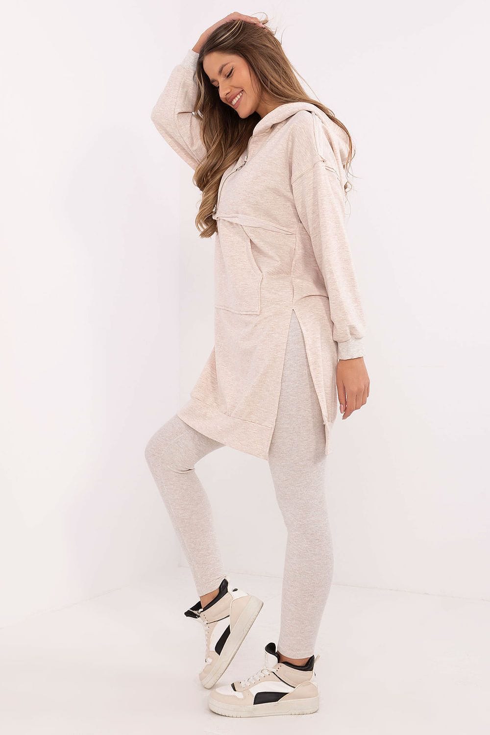 Women Hooded Set Sweatshirt Leggings Cotton - ShalayeFashion