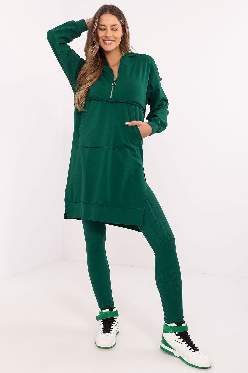 Women Hooded Set Sweatshirt Leggings Cotton - ShalayeFashion