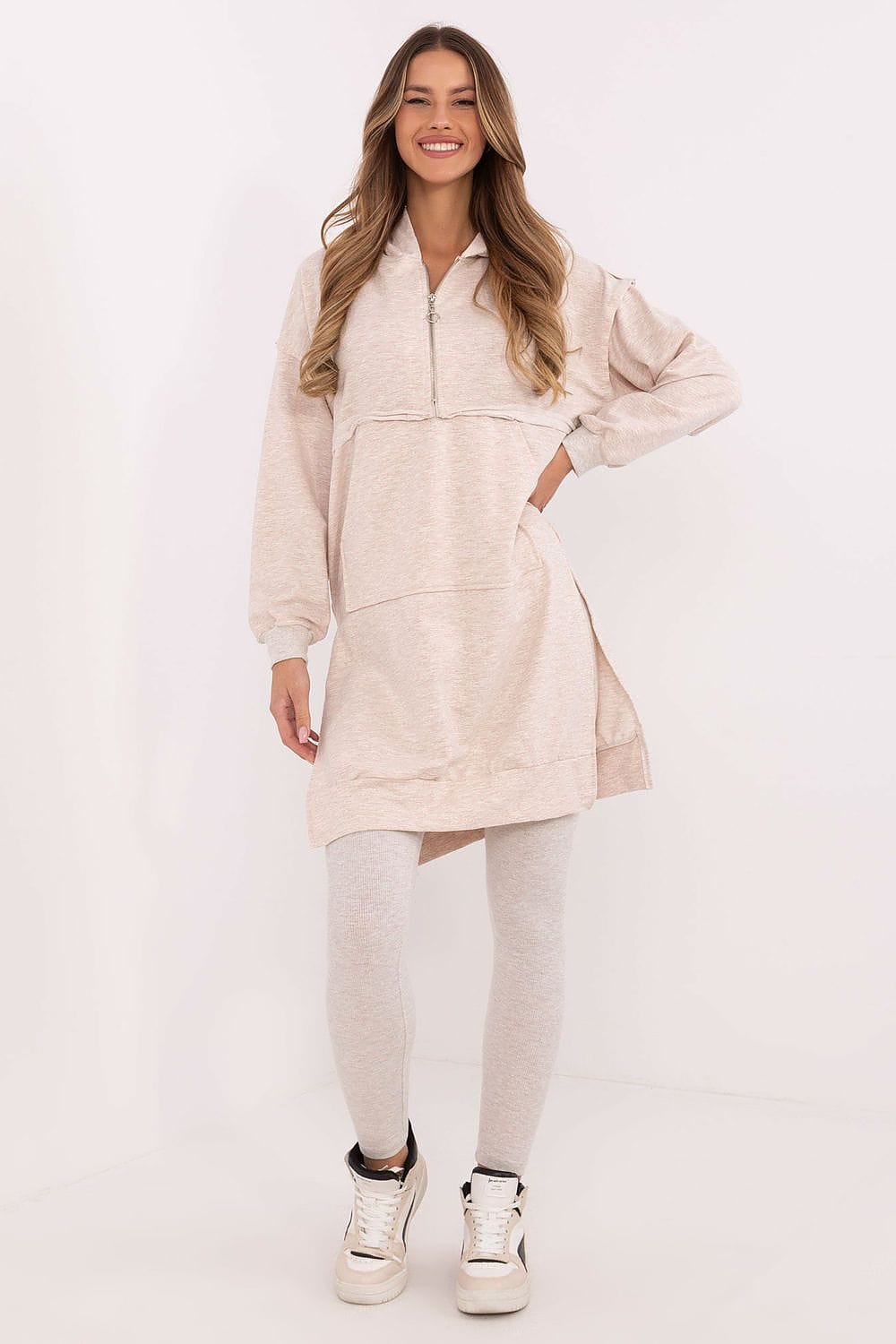 Women Hooded Set Sweatshirt Leggings Cotton - ShalayeFashion
