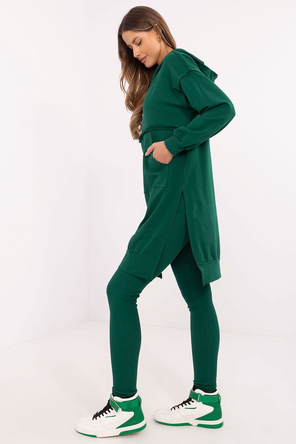 Women Hooded Set Sweatshirt Leggings Cotton - ShalayeFashion