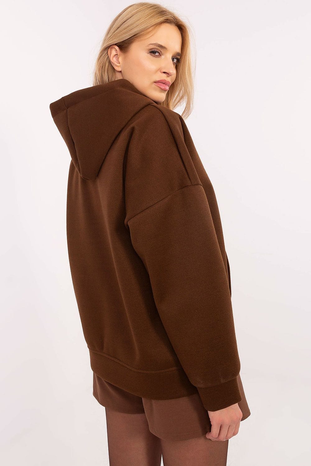 Women Hoodie Teddy Bear Patch Pocket - ShalayeFashion