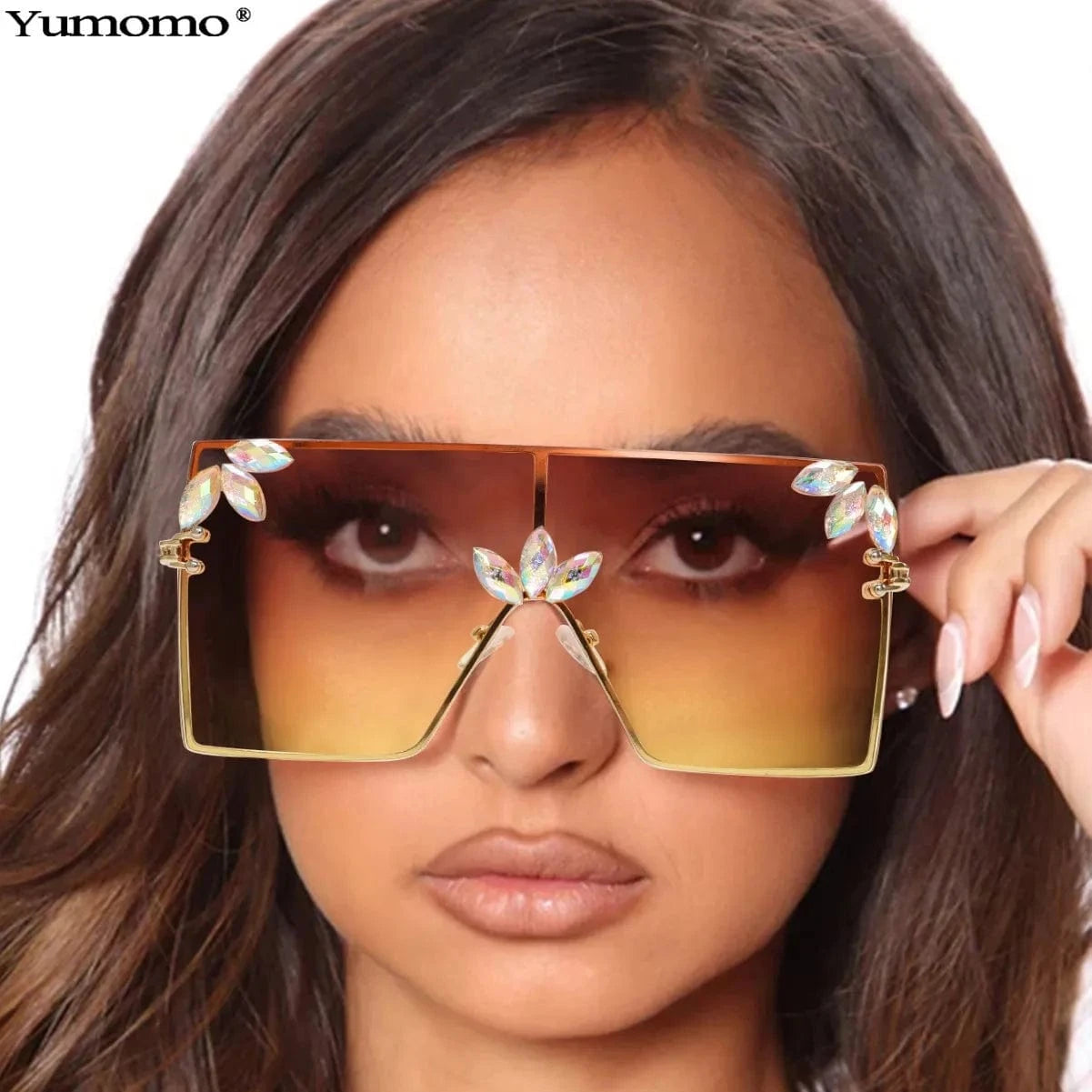 Women Large Square Sunglasses Bee Design - ShalayeFashion