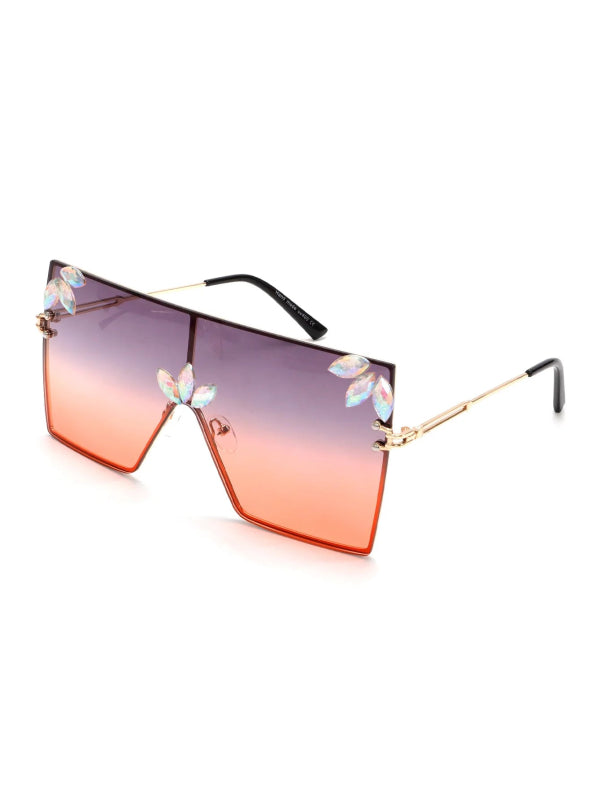 Women Large Square Sunglasses Bee Design - ShalayeFashion
