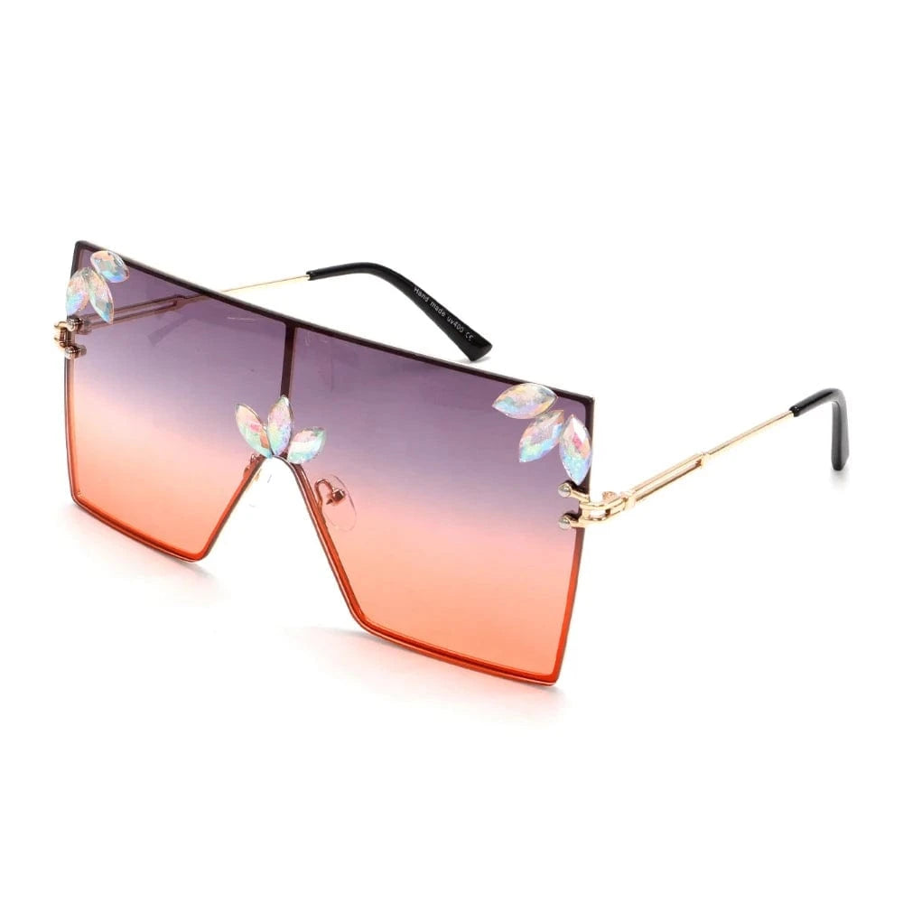 Women Large Square Sunglasses Bee Design - ShalayeFashion
