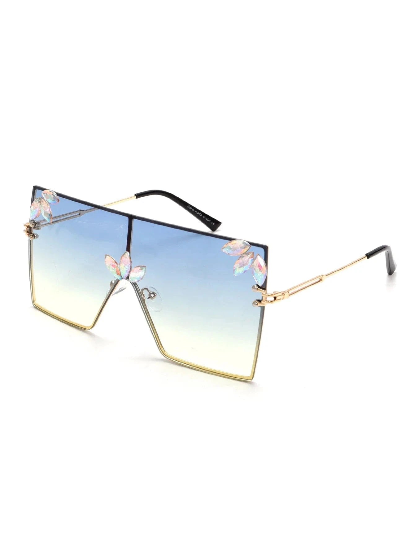 Women Large Square Sunglasses Bee Design - ShalayeFashion
