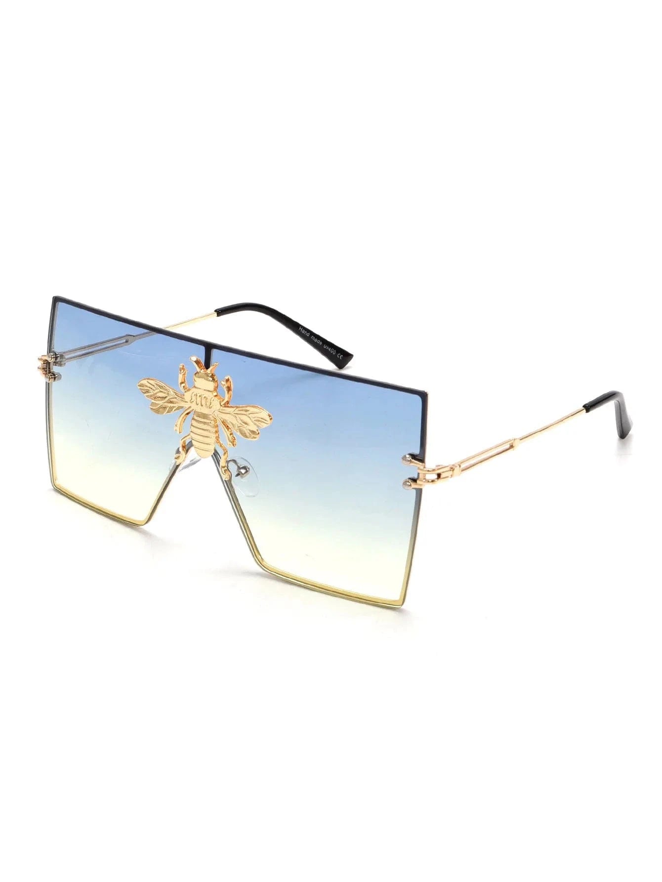 Women Large Square Sunglasses Bee Design - ShalayeFashion