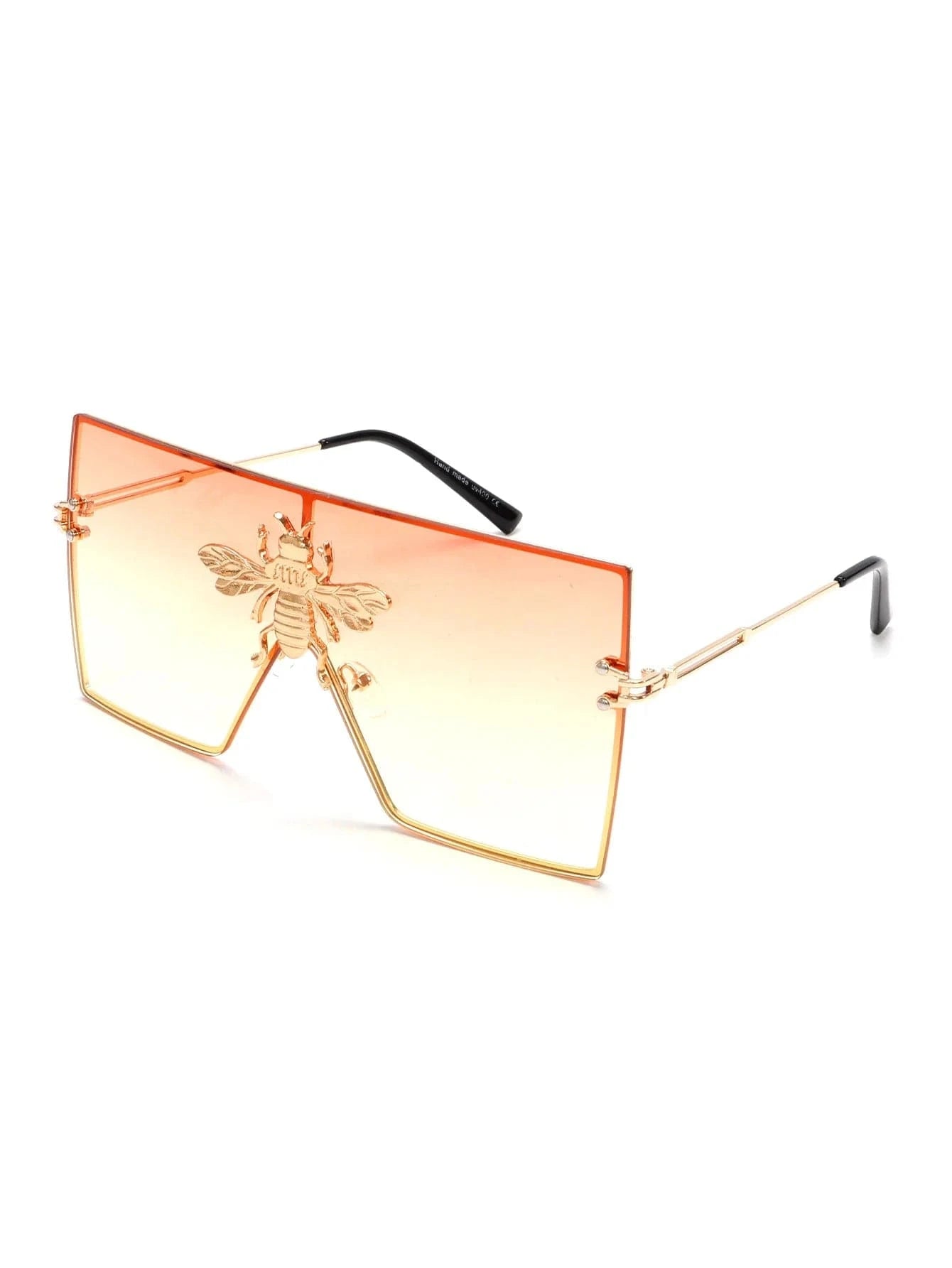 Women Large Square Sunglasses Bee Design - ShalayeFashion