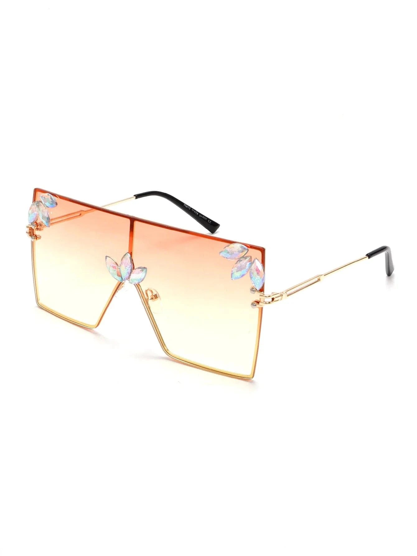 Women Large Square Sunglasses Bee Design - ShalayeFashion