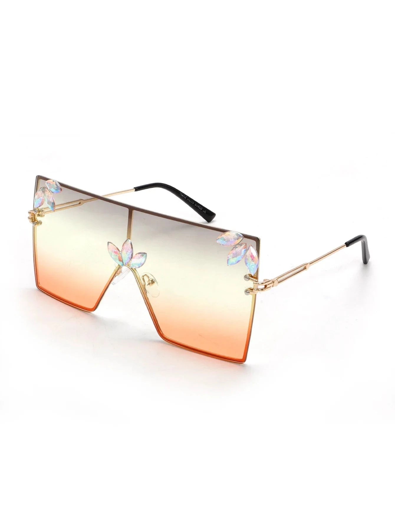 Women Large Square Sunglasses Bee Design - ShalayeFashion