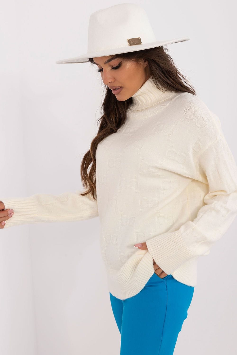 Women Long Sleeve Sweater Button Cuffs - ShalayeFashion
