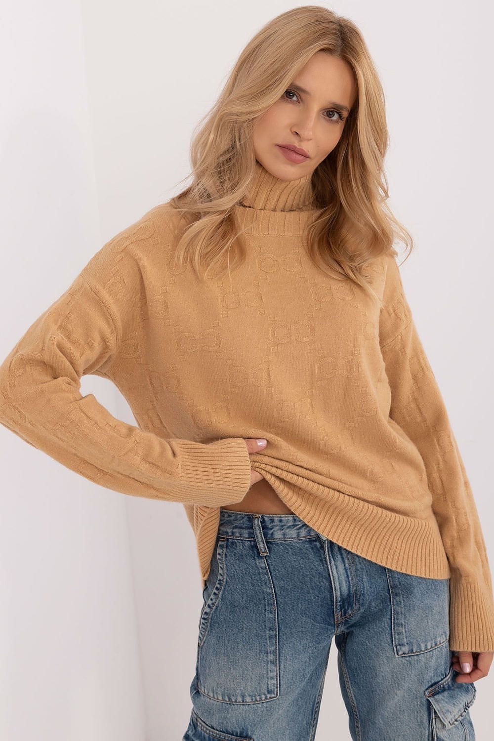 Women Long Sleeve Sweater Button Cuffs - ShalayeFashion