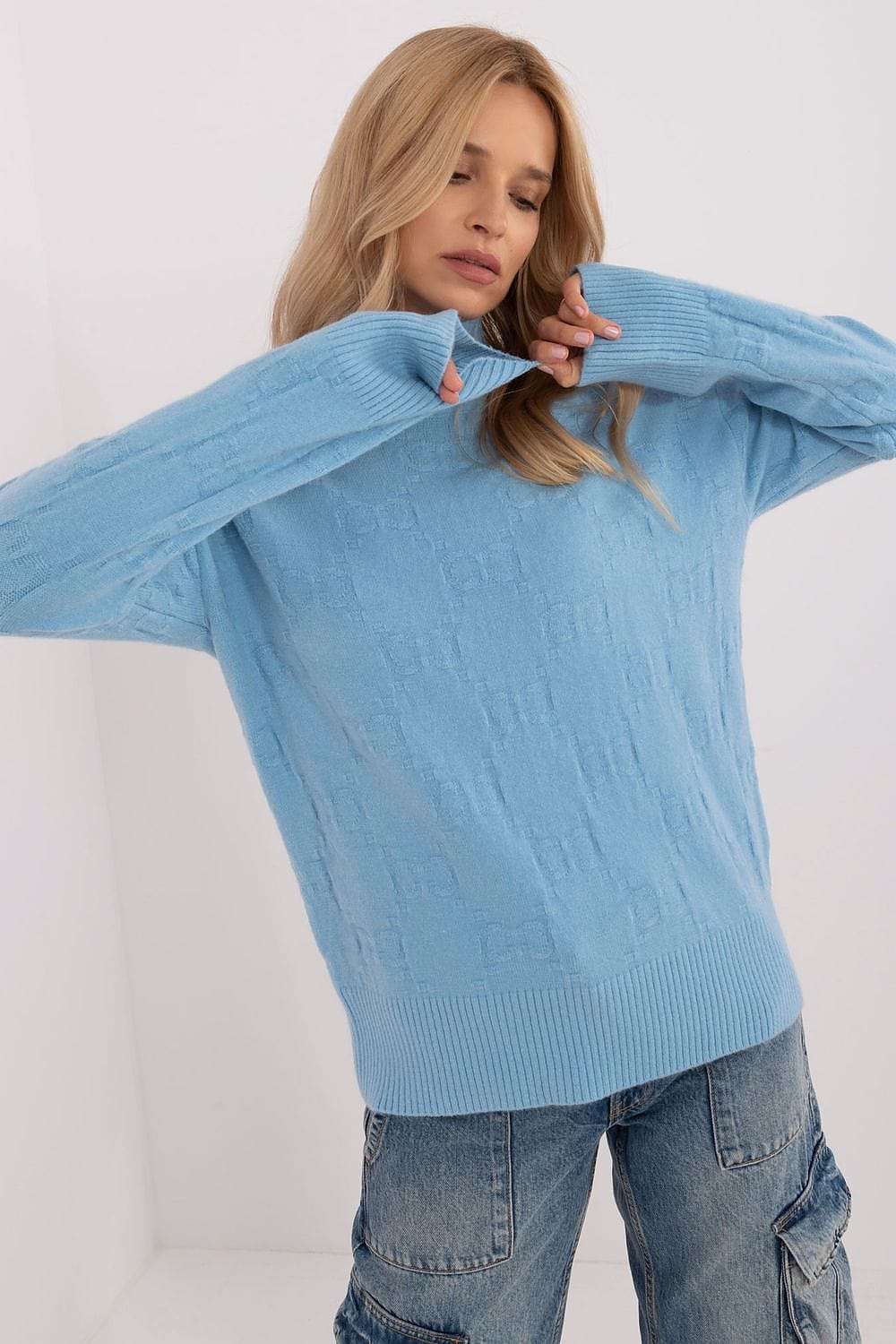 Women Long Sleeve Sweater Button Cuffs - ShalayeFashion