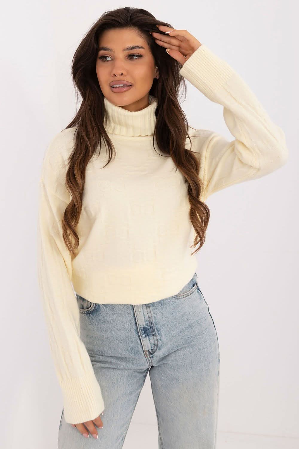 Women Long Sleeve Sweater Button Cuffs - ShalayeFashion