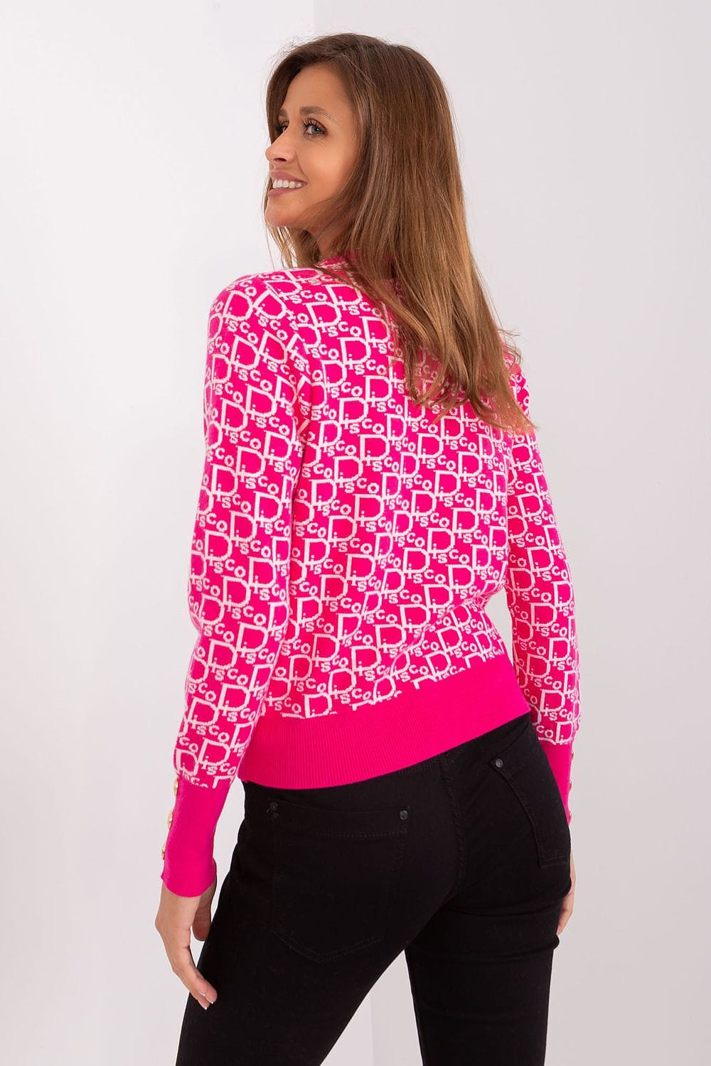 Women Long Sleeve Sweater Button Cuffs - ShalayeFashion