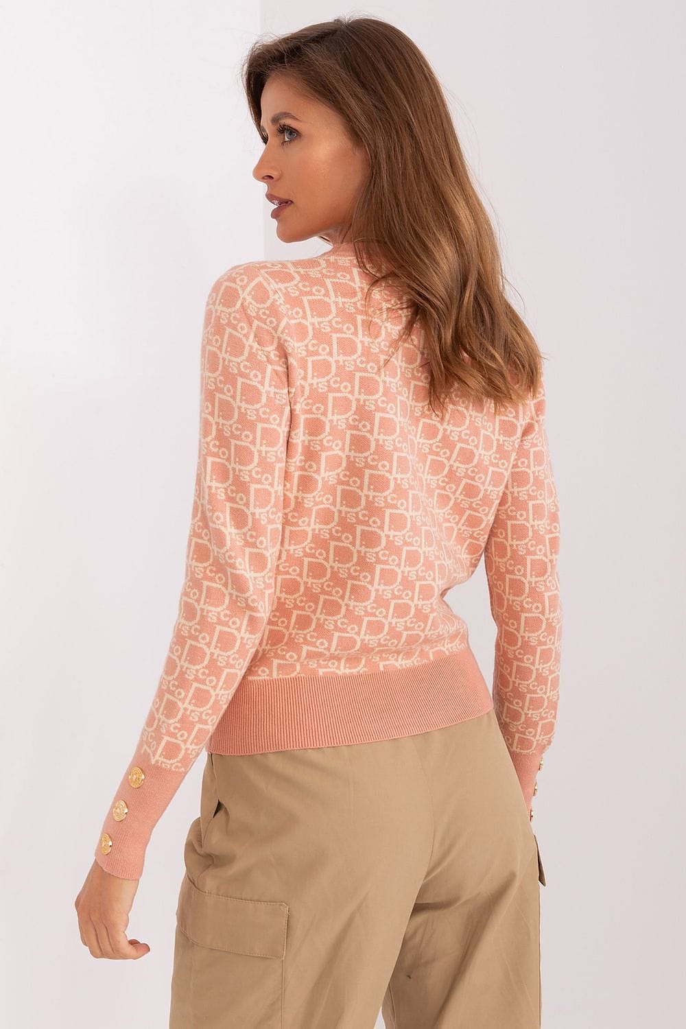 Women Long Sleeve Sweater Button Cuffs - ShalayeFashion