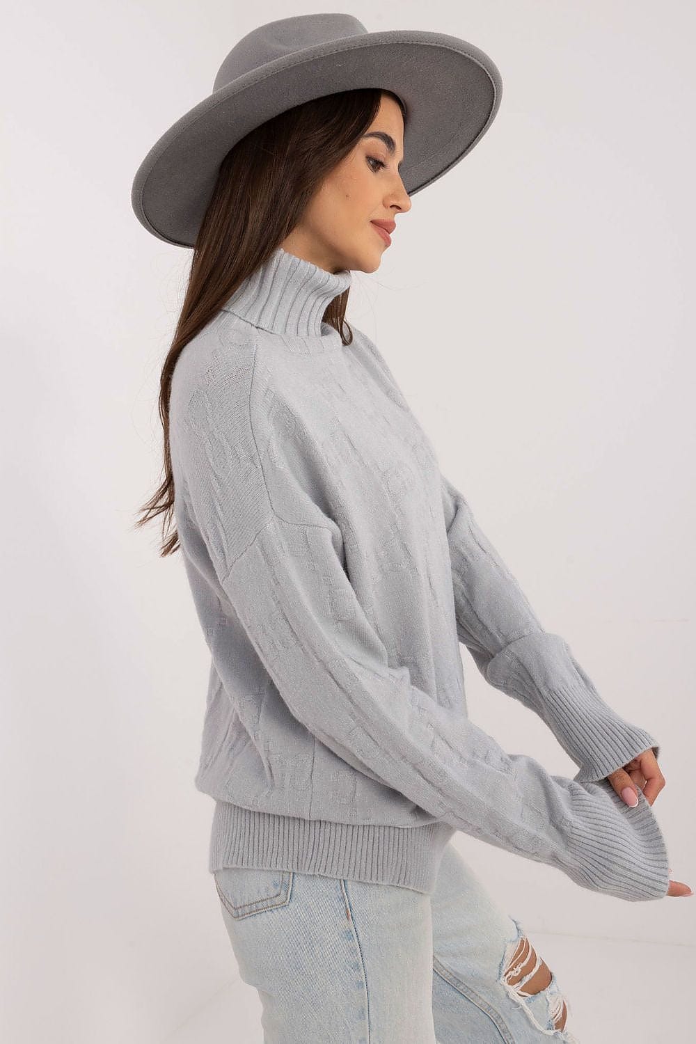 Women Long Sleeve Sweater Button Cuffs - ShalayeFashion