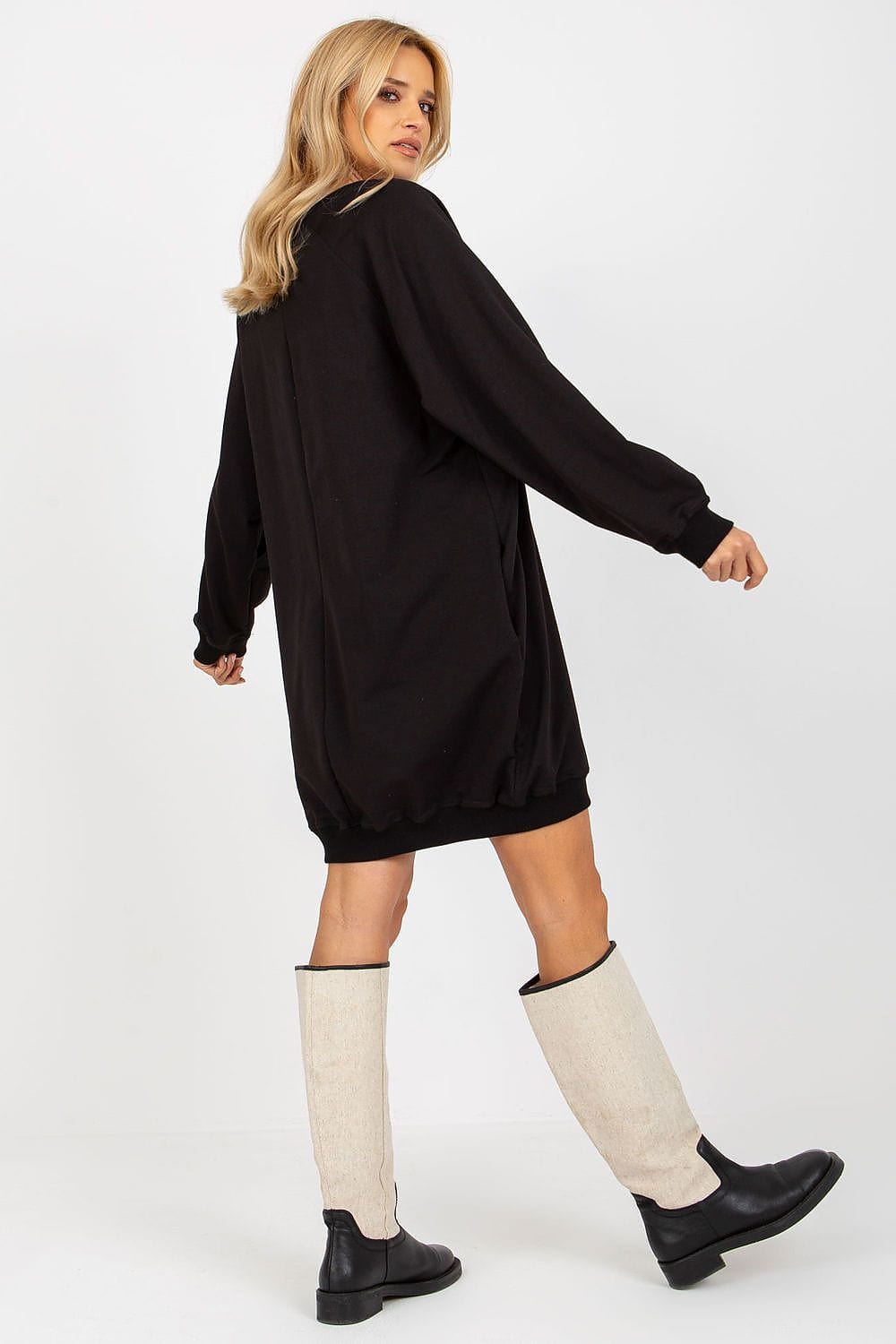 Women Long Sweatshirt Jet Stones V - neck - ShalayeFashion