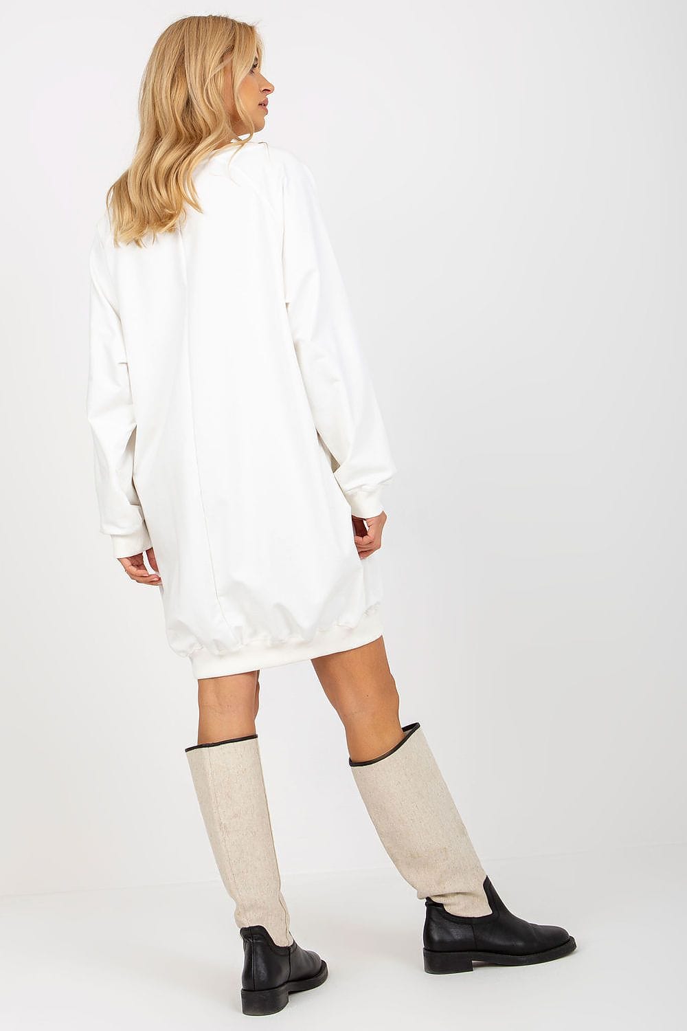 Women Long Sweatshirt Jet Stones V - neck - ShalayeFashion