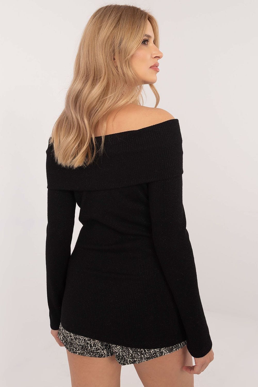 Women Off Shoulder Sweater Ribbed - ShalayeFashion