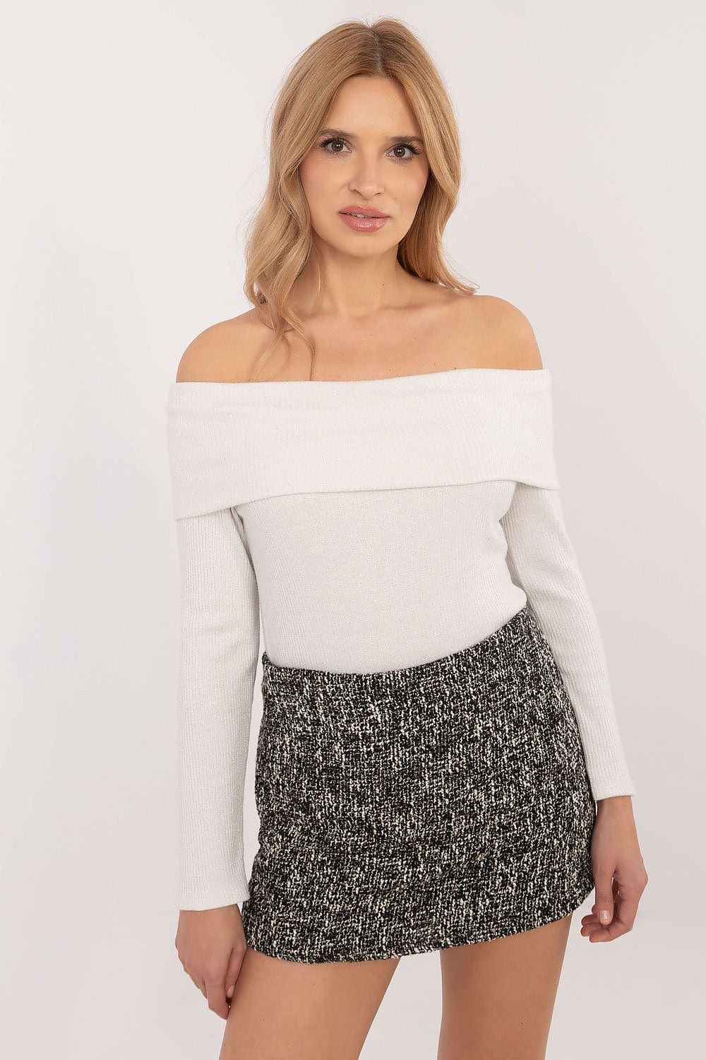 Women Off Shoulder Sweater Ribbed - ShalayeFashion