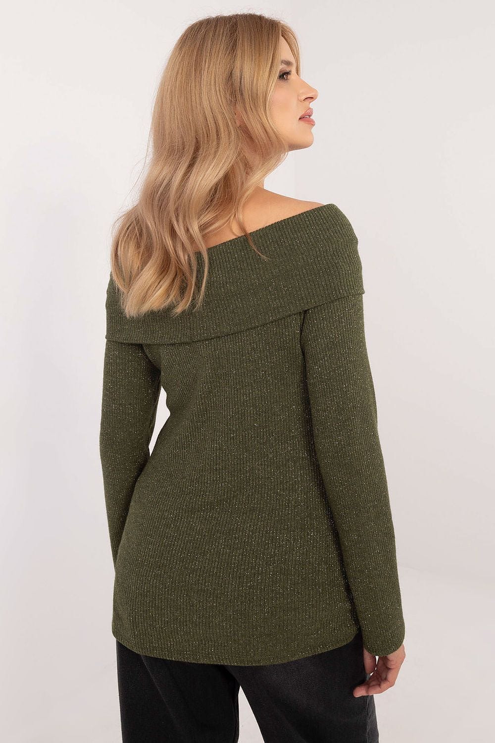 Women Off Shoulder Sweater Ribbed - ShalayeFashion