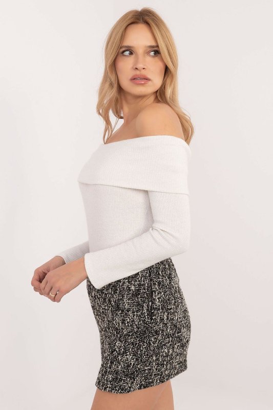 Women Off Shoulder Sweater Ribbed - ShalayeFashion