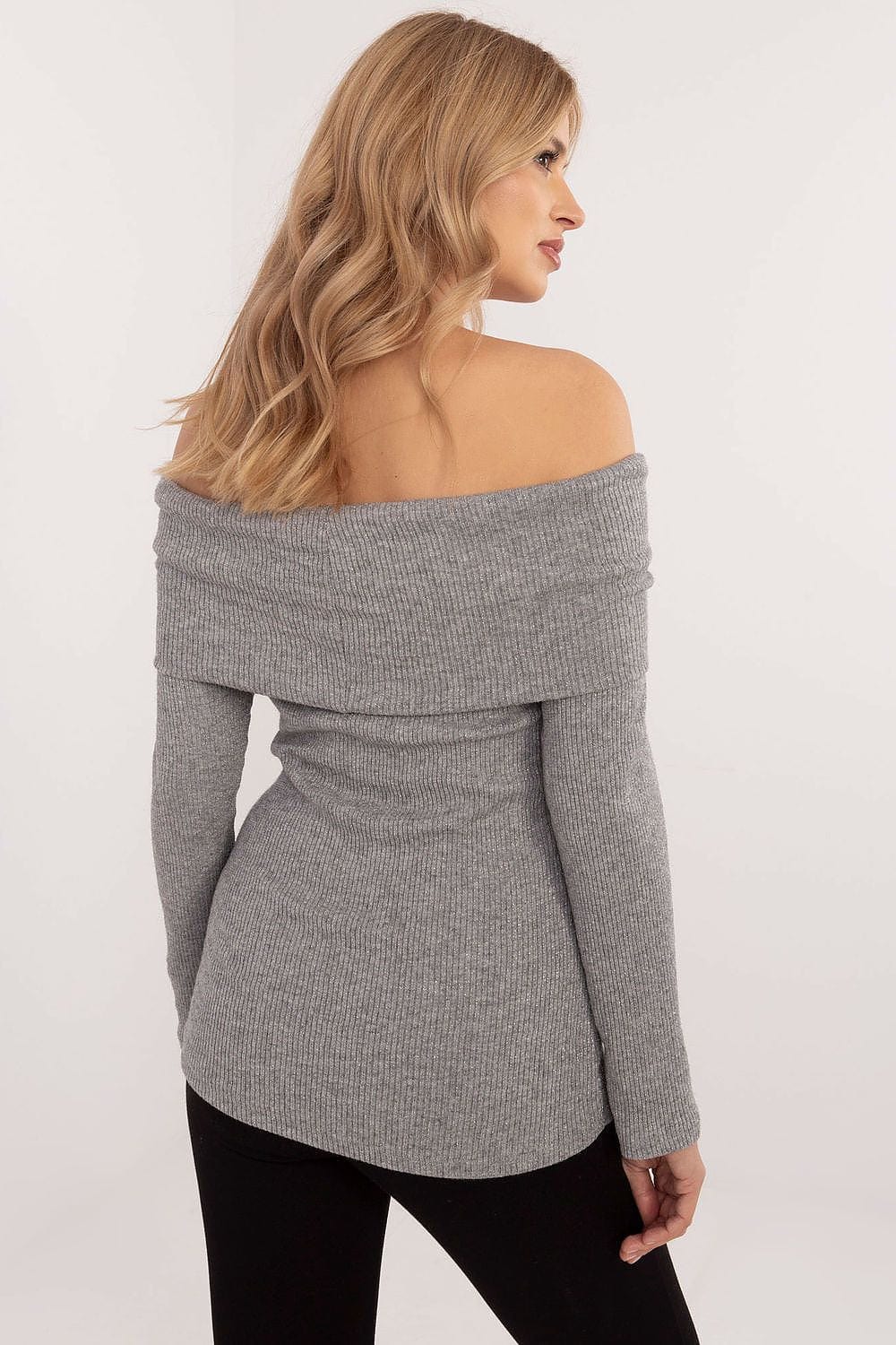Women Off Shoulder Sweater Ribbed - ShalayeFashion