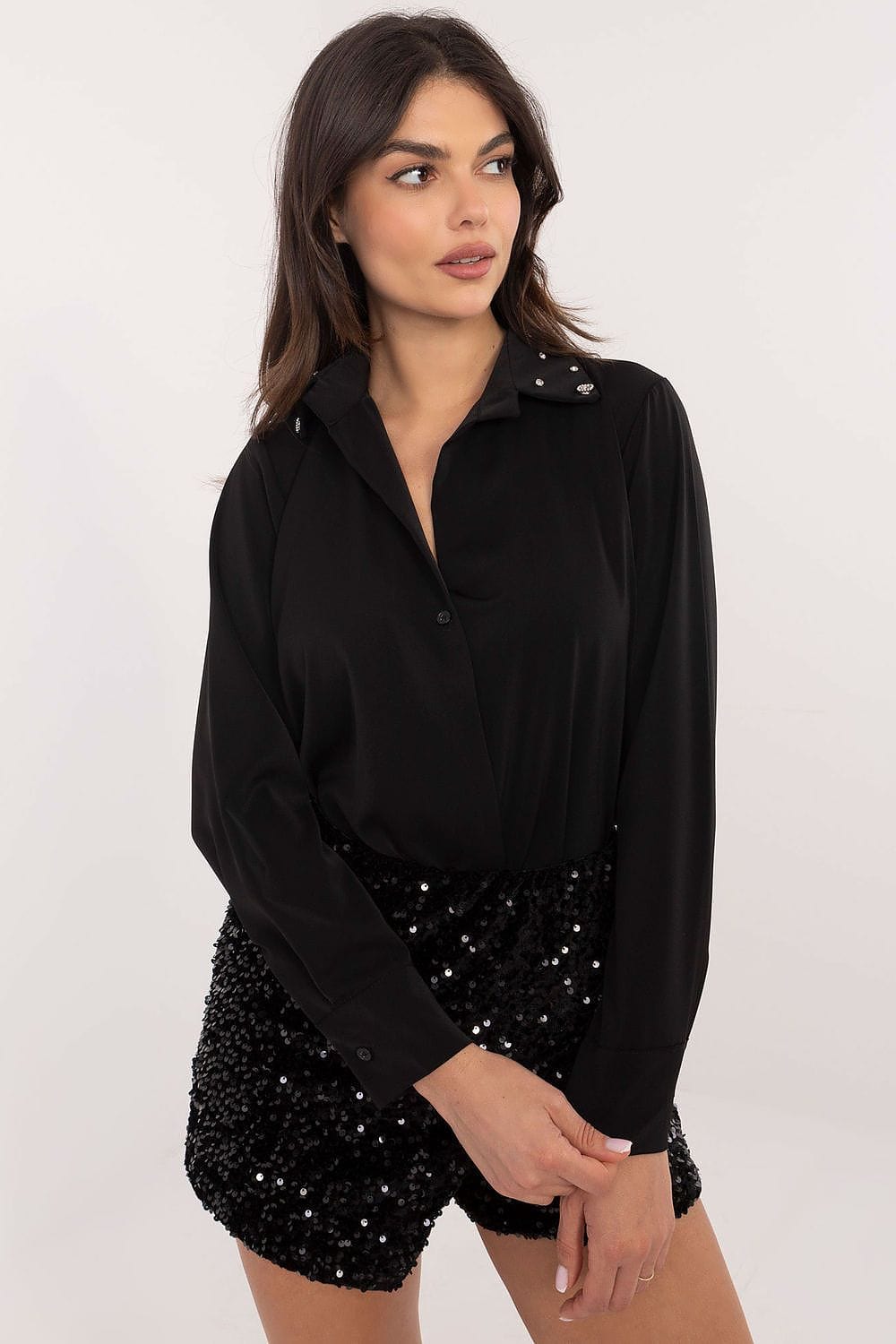 Women Office Shirt Zircon Collar - ShalayeFashion