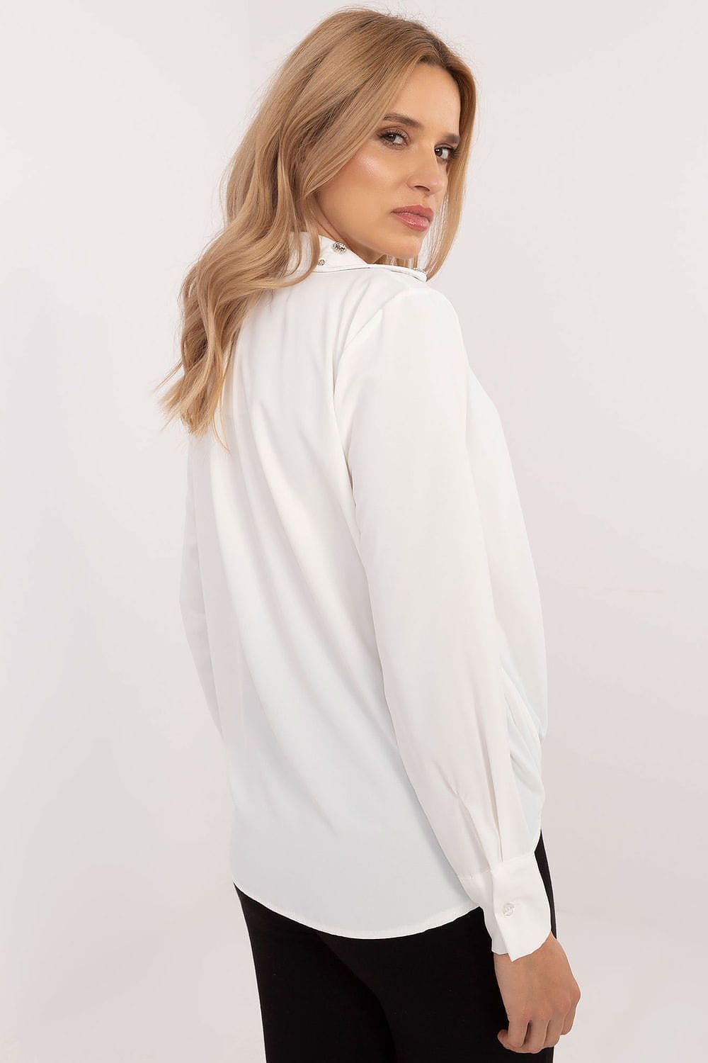 Women Office Shirt Zircon Collar - ShalayeFashion