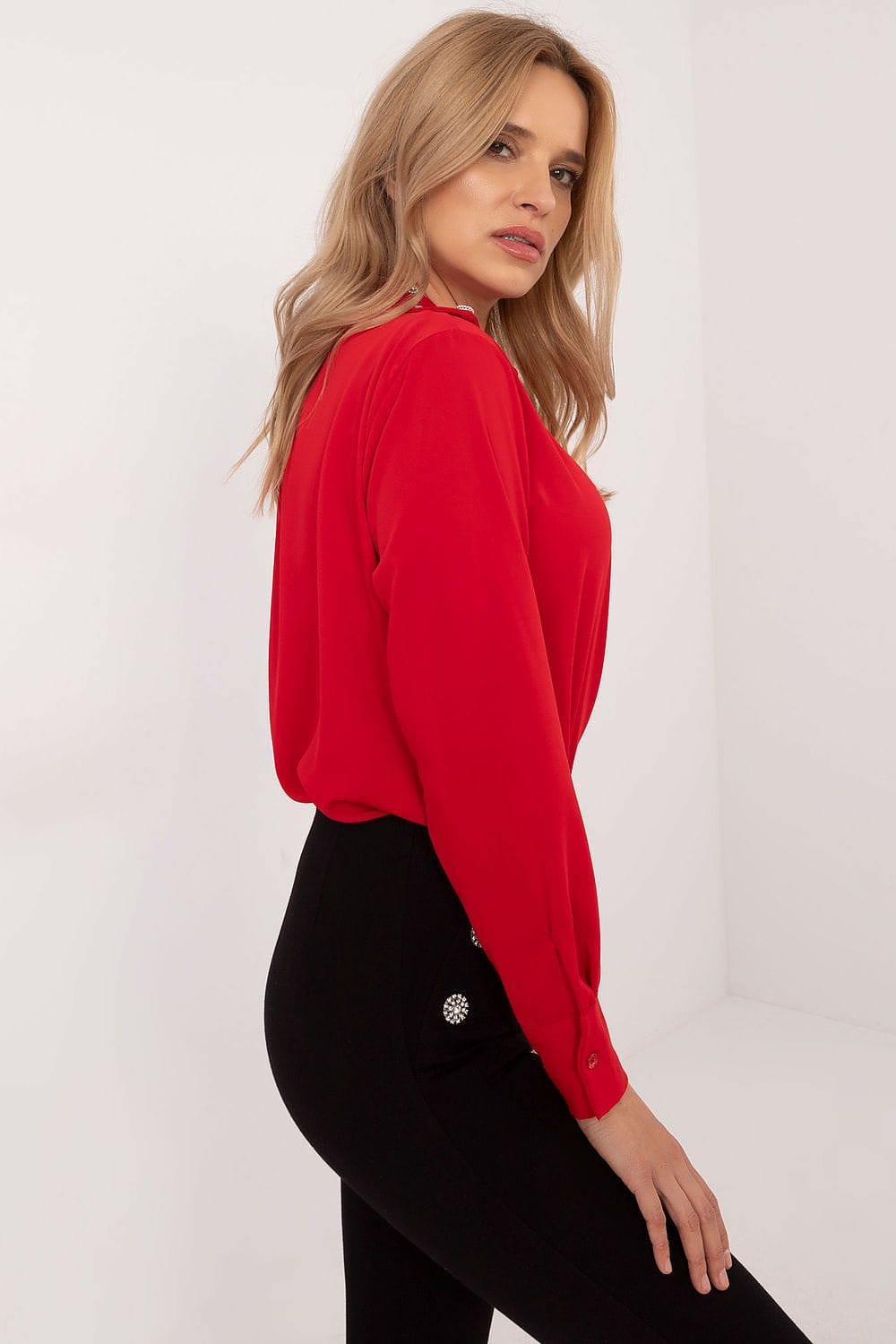 Women Office Shirt Zircon Collar - ShalayeFashion