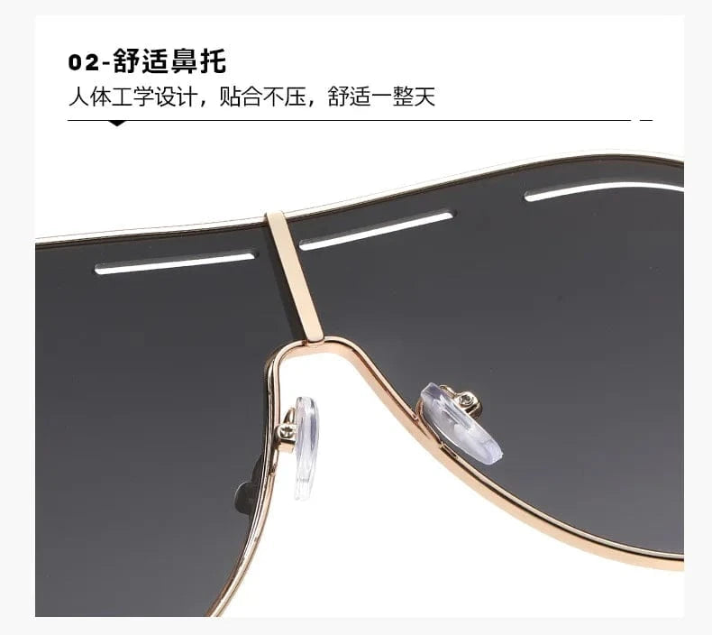 Women Oversized Square Shield Sunglasses - ShalayeFashion