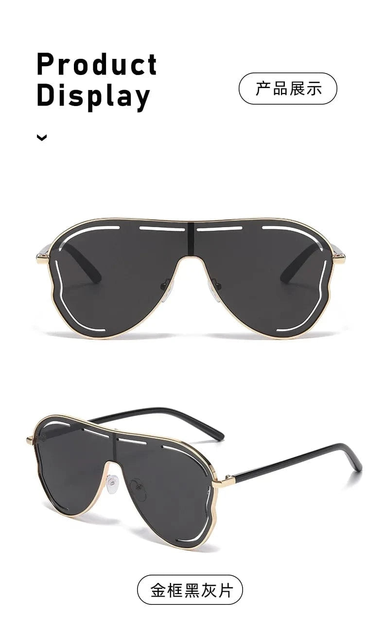 Women Oversized Square Shield Sunglasses - ShalayeFashion