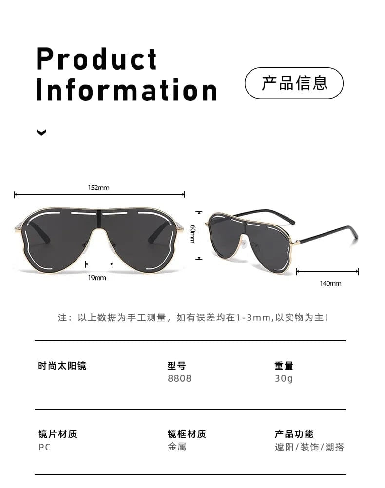 Women Oversized Square Shield Sunglasses - ShalayeFashion