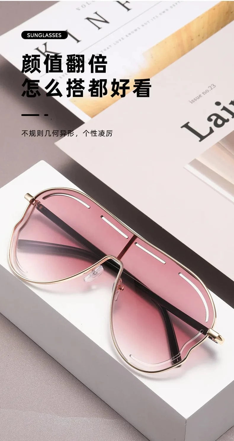 Women Oversized Square Shield Sunglasses - ShalayeFashion