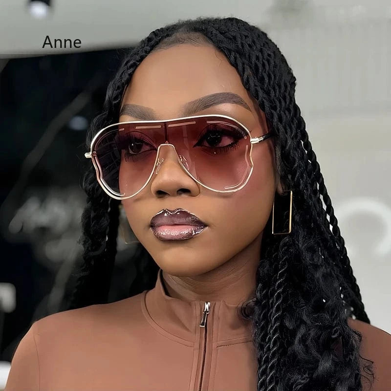 Women Oversized Square Shield Sunglasses - ShalayeFashion