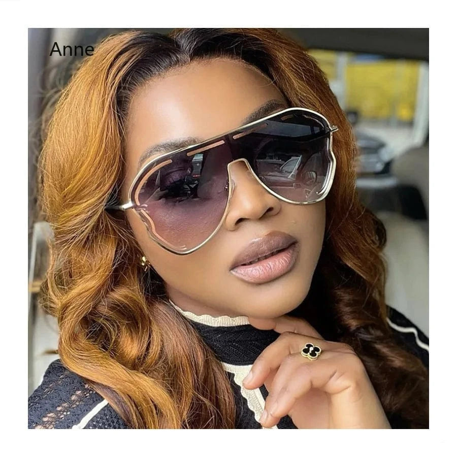 Women Oversized Square Shield Sunglasses - ShalayeFashion