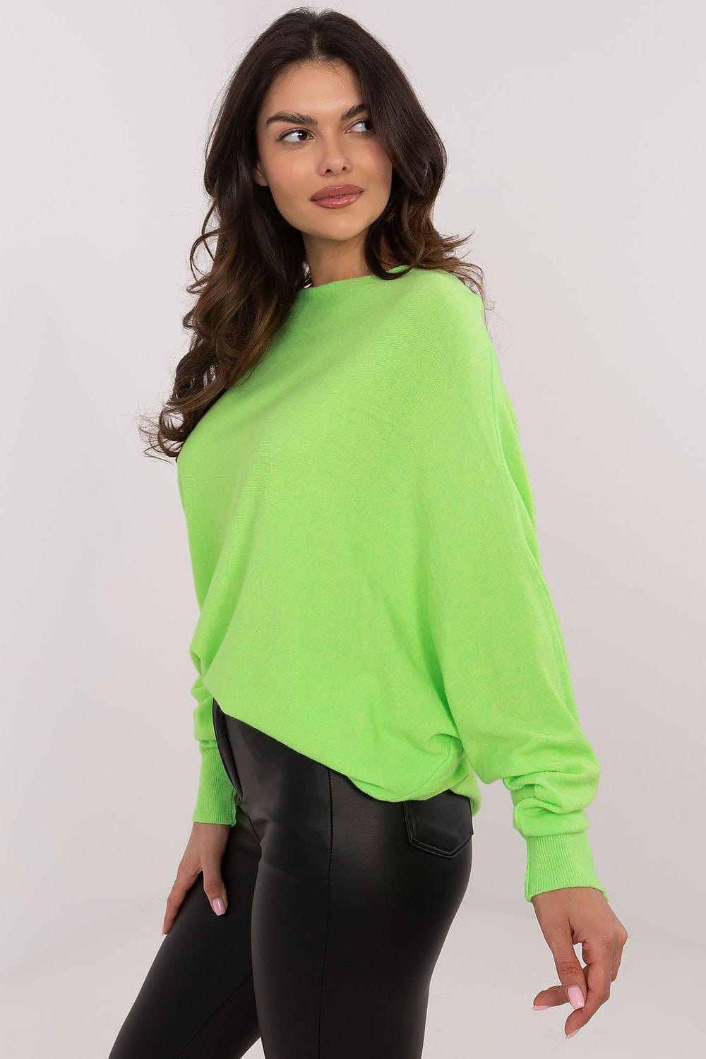 Women Oversized Sweater Boat Neck - ShalayeFashion