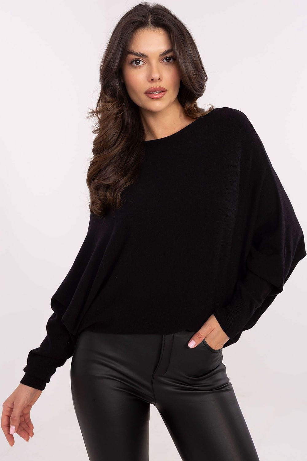Women Oversized Sweater Boat Neck - ShalayeFashion